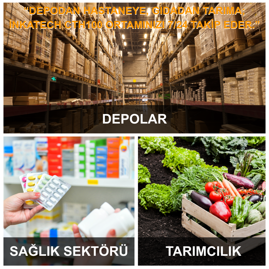 İnkatech CTH100 - Ethernet Bağlantılı Sıcaklık ve Nem Takip Cihazı İnkatech CTH100 - Ethernet Bağlantılı Sıcaklık ve Nem Takip Cihazı