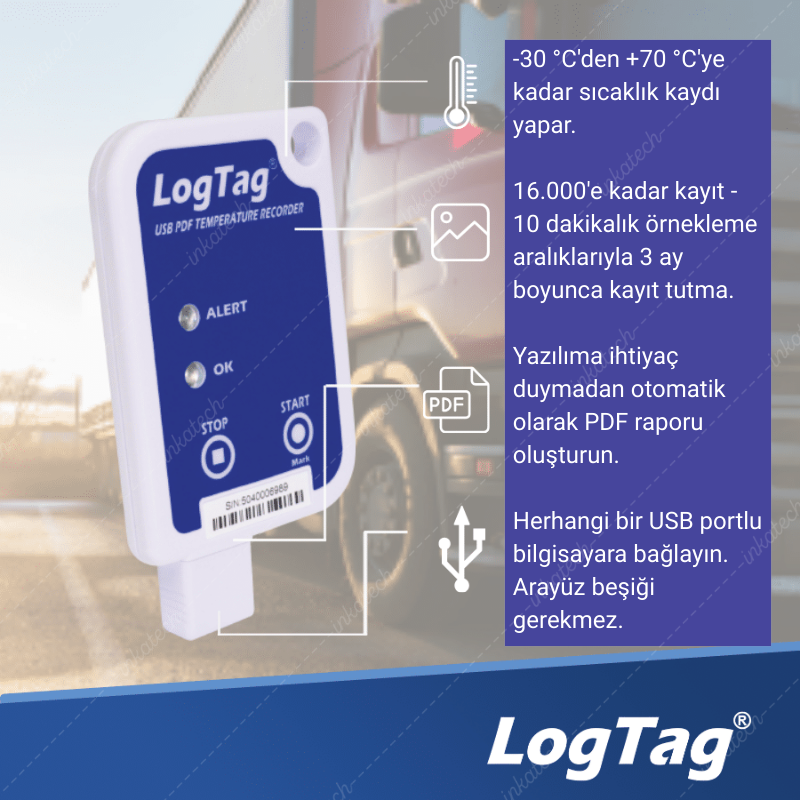 LogTag UTRIX-16 LogTag UTRIX-16 Sıcaklık Kaydedici Datalogger | Çok Kullanımlık USB Girişli