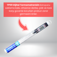 TP101 Dijital Uzun Çubuk Termometre, 31 cm Prob