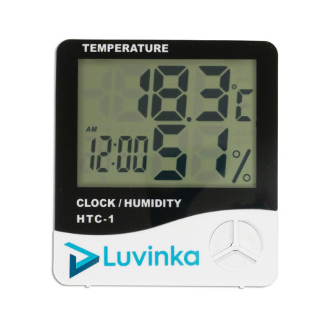 Luvinka HTC-1 Termo-Higrometre Saatli, Alarm'li