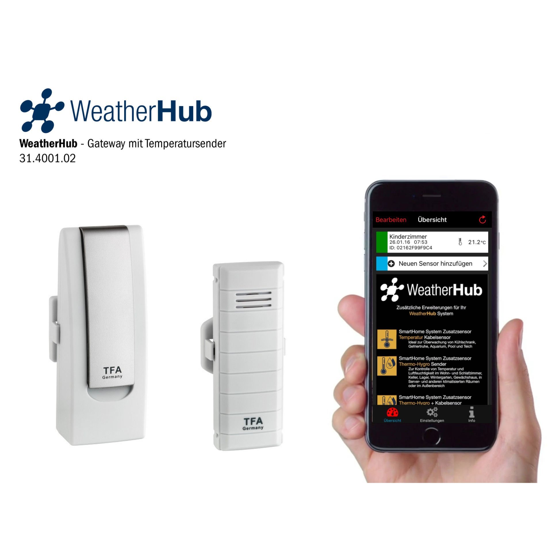 TFA 31.4001.02 'Weatherhub' Akıllı Telefon için Hava İstasyonu
