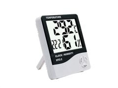 HTC-2 Dijital Sıcaklık ve Nem Ölçer Termometre - Saatli ve Alarmlı
