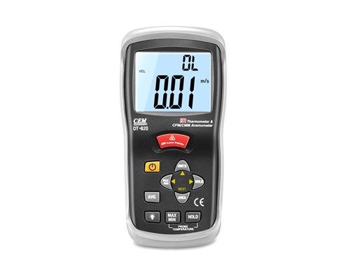CEM DT-620 Hava Debisi, Rüzgar Hızı Ölçer + Kızılötesi Termometre