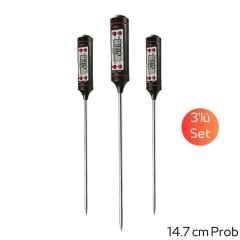 TP101 Dijital Çubuk Termometre, 14.7 cm Prob,  3'lü Set
