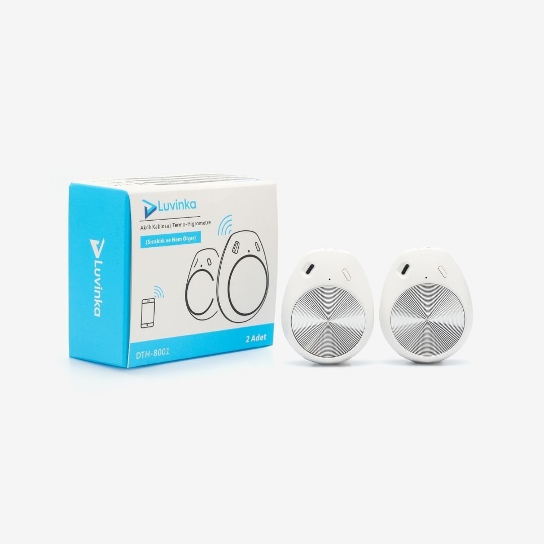 Luvinka DTH-8001 Sıcaklık ve Nem Kaydedici Datalogger, Bluetooth'lu, 2'li Adet