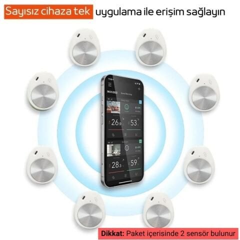 Luvinka DTH-8001 Sıcaklık ve Nem Kaydedici Datalogger, Bluetooth'lu, 2'li Adet
