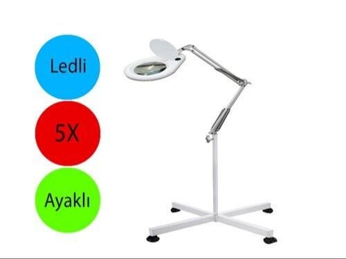 ADN-60L LED Işıklı Ayaklı Büyüteç – 3D-7D Cam Lensli Profesyonel Büyüteç Lamba