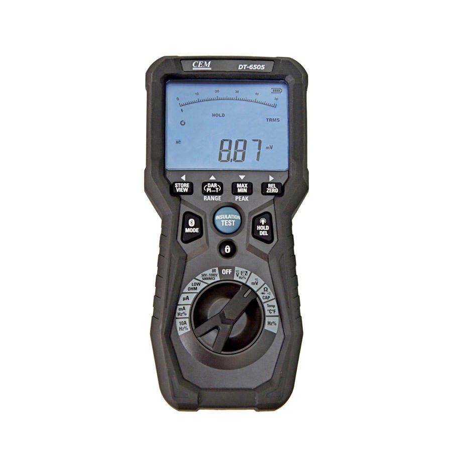 CEM DT-6505 Yalıtım Test Cihazı ve True RMS Multimetreli Yüksek Çözünürlüklü Mikro-Ohmmetre