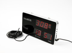 Luvinka TR903B  5m Kablolu Termometre | Saat-Alarm-25cm Ekran