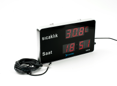 Luvinka TR903B  5m Kablolu Termometre | Saat-Alarm-25cm Ekran
