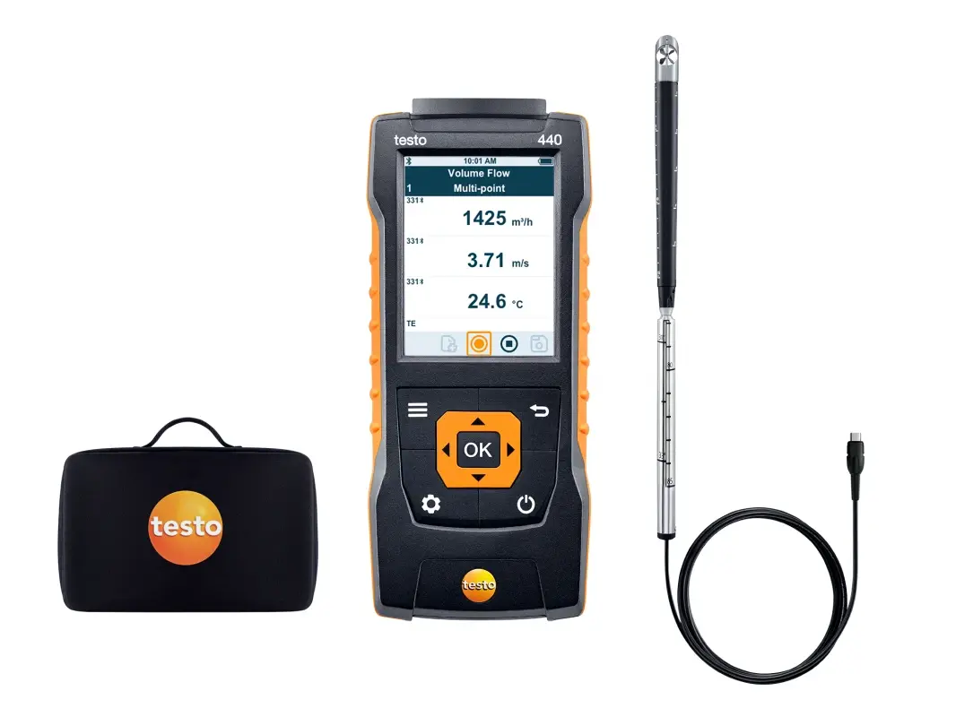 testo 440 - Hava hızı ve iç hava kalitesi ölçüm seti