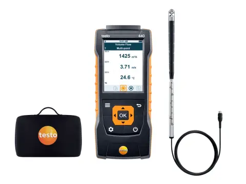 testo 440 - Hava hızı ve iç hava kalitesi ölçüm seti
