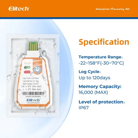 Elitech RC-17 Tek Kullanımlık USB PDF Sıcaklık Data Logger