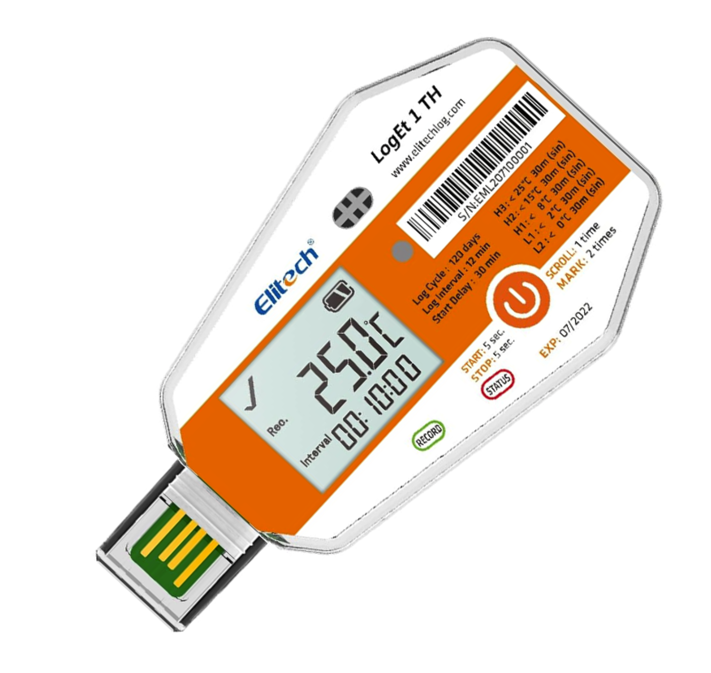 Elitech LogEt 1-TH Tek Kullanımlık Sıcaklık & Nem Data Logger
