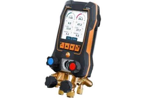 Testo 558s Dijital Manifold, 4 Yollu Valf Bloğu ve Sezgisel Dokunmatik Ekranlı