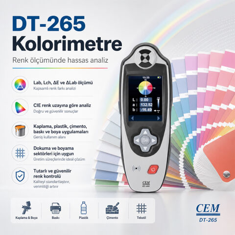 CEM DT-265 Dijital Renk Ölçer / Kolorimetre