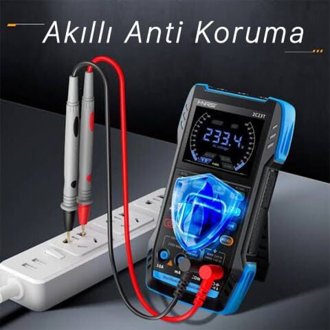 FNIRSI 2C23T 2 Kanal Osiloskop Multimetre Sinyal Jeneratörü 10MHz 50MSa/s 3’ü 1 Arada