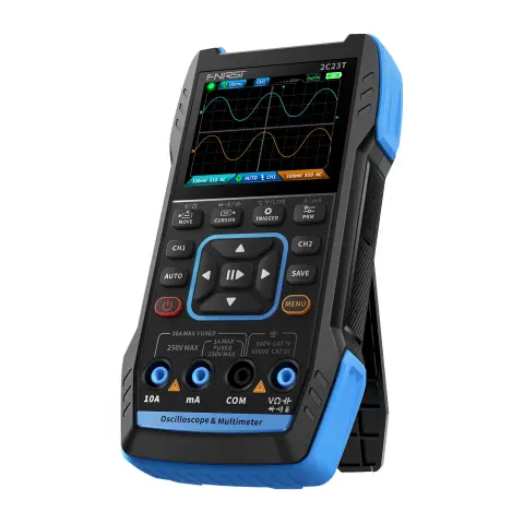 FNIRSI 2C23T 2 Kanal Osiloskop Multimetre Sinyal Jeneratörü 10MHz 50MSa/s 3’ü 1 Arada