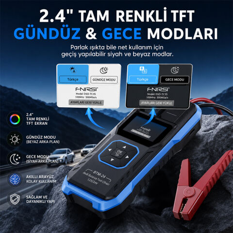 FNIRSI BTM-24 12V/24V Dijital Akü Test Cihazı