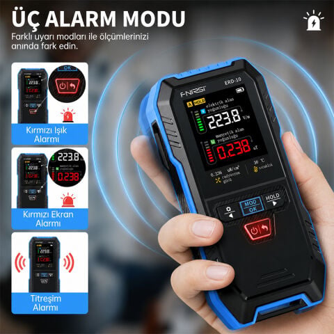 FNIRSI ERD-10 4'ü 1 Arada Elektromanyetik Radyasyon Detektörü