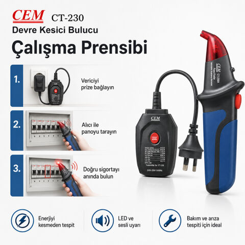 CEM CT-230 Devre Kesici Bulucu