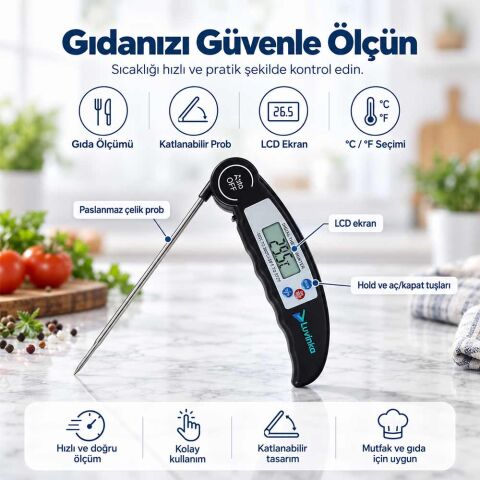 Luvinka DTH-81 katlanabilir Gıda Termometresi