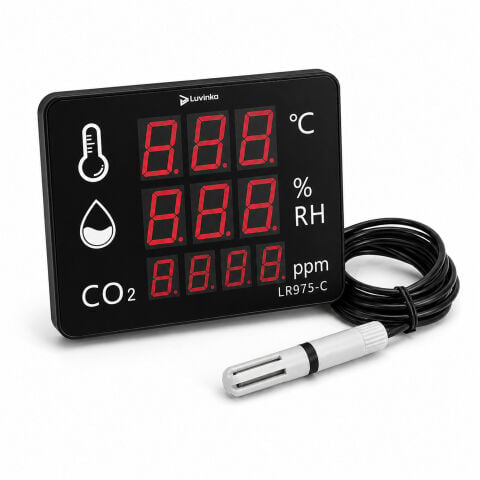 Luvinka RC935-C Led Alarmlı Co2, Sıcaklık, Nem Ölçer