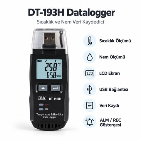 CEM DT-193H1 Sıcaklık ve Nem Datalogger