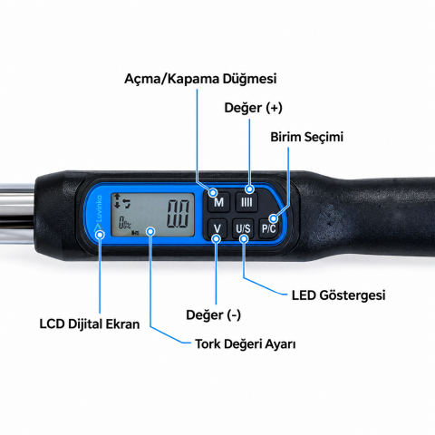 Luvinka ZWJ4-0200 1/2 DİJİTAL TORKMETRE