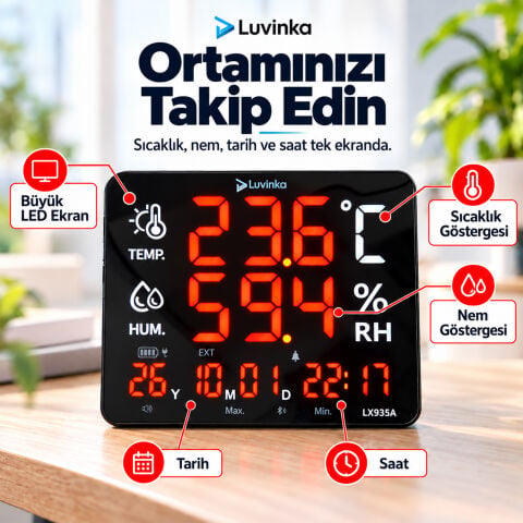 Luvinka LX935A Led Sıcaklık Ölçer