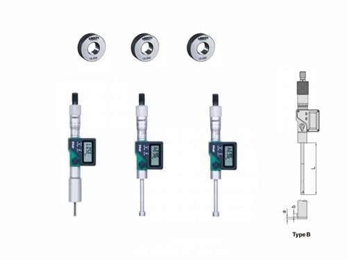 Insize 3127-123 Dijital Üç Ayaklı Mikrometre Seti (3 Parça) 6-12 mm / 0.001 mm