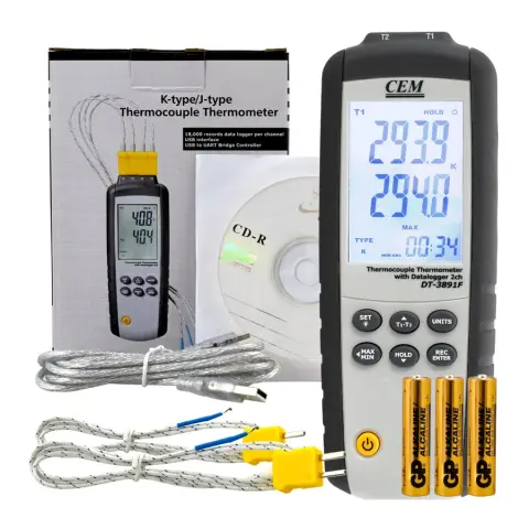 Cem DT-3891F Sıcaklık Kayıt Cihazı 2 Kanallı Datalogger