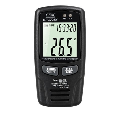 CEM DT-172TK Sıcaklık ve Nem Kaydedici Datalogger ''Ekstra K Tipi Prob Girişi''
